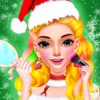 christmas girls makeup dress up salon game