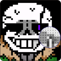 dream sans pixel art color by number