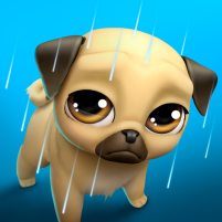 my virtual pet louie the pug scaled