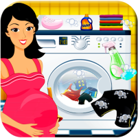 pregnant mommy laundry clothes washing games