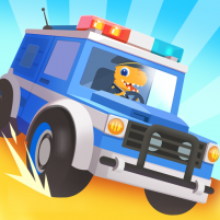 dinosaur police car for kids