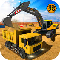 heavy excavator crane city sim