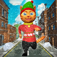 leo cat ice run frozen city