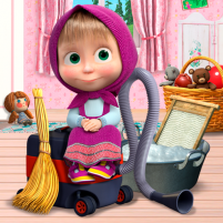 masha and the bear cleaning