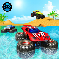 monster truck water surfing 3d scaled