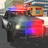 american police truck driving