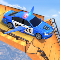 flying police car stunts games