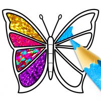 glitter butterfly coloring learn colors