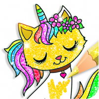 glitter cute kitty cats coloring game