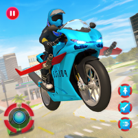 police flying bike robot game