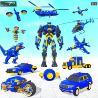 dino robot police car games