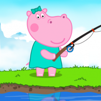 fishing hippo catch fish