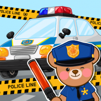 kids police officer police car game