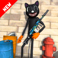 scary cartoon cat horror gangster crime cat 3d