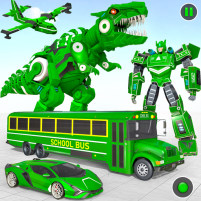 school bus robot car game