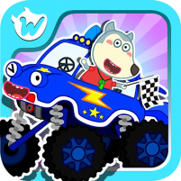 wolfoo monster truck police