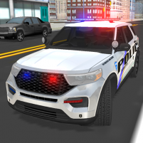 american police car driving