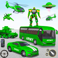 army bus robot car game 3d scaled