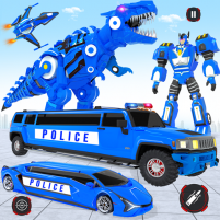 limo car dino robot car game