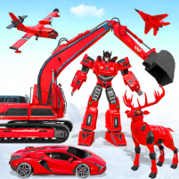 snow excavator robot car games