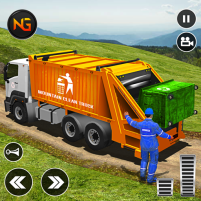 offroad trash truck driving 3d