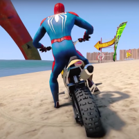 superhero tricky bike racing