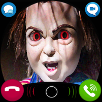 creepy chucky doll video call