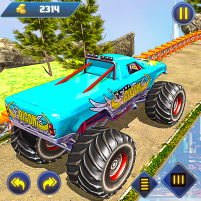 monster truck mountain stunt