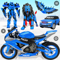 police eagle robot bike game