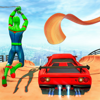 superhero car mega ramps games scaled