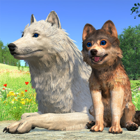 virtual arctic wolf family sim scaled