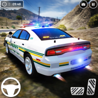 police car driving offroad 3d scaled