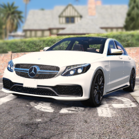 real car parking benz c63s amg