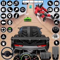 flying superhero stunt car 3d scaled