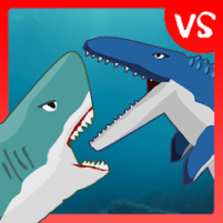 megalodon fights mosasaurus scaled