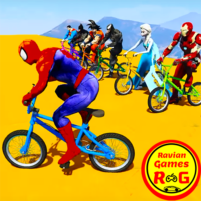 superheroes bmx racing game