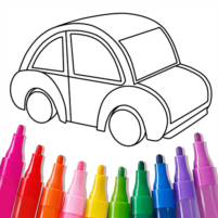 car coloring color by number